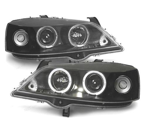 PHARES POUR OPEL ASTRA G 97-04 ANGEL EYES FOND NOIR H1 H1, Auto-onderdelen, Verlichting, Verzenden