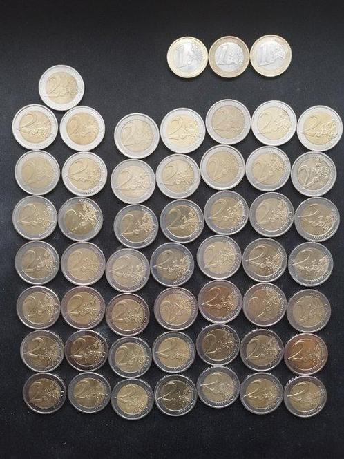 Europe. 1 Euro / 2 Euro Various Years (51 coins) (Sans Prix, Postzegels en Munten, Munten | Europa | Euromunten