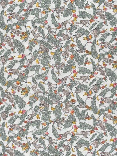 Panama meubelstof Made in Italy - Tropische zomer met aapjes, Antiek en Kunst, Antiek | Tapijten, Tafelkleden en Textiel