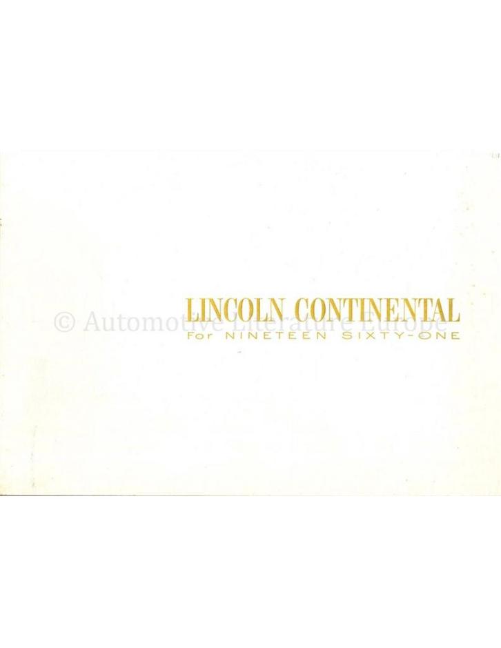 1961 LINCOLN CONTINENTAL BROCHURE ENGELS (USA), Livres, Autos | Brochures & Magazines