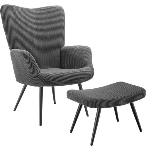 tectake Fauteuil Hygge gestoffeerd, ergonomisch, draagkracht, Huis en Inrichting, Stoelen, Verzenden