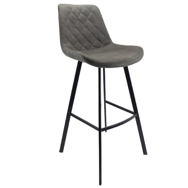 Barkruk | Microvezel/Metaal | Antraciet | Zwarte Poten |, Zakelijke goederen, Horeca | Keukenapparatuur, Nieuw in verpakking, Verzenden