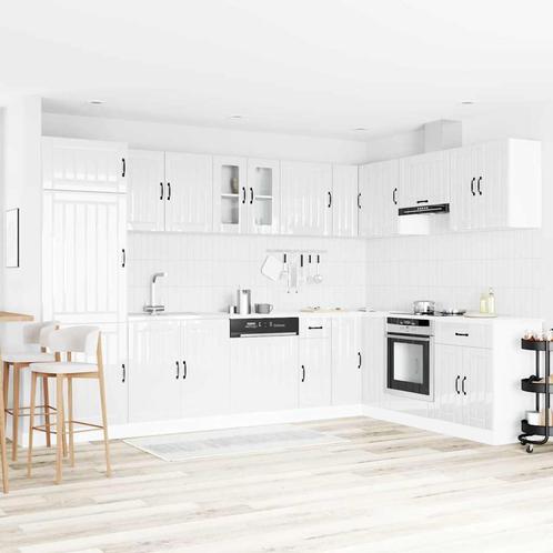 vidaXL Keuken Kast met opslag 2 pcs Wit 80 x 46 x 81.5 cm, Huis en Inrichting, Kasten | Overige, Nieuw, Verzenden