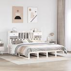 vidaXL Bed met boekenkast zonder matras grenenhout wit, Huis en Inrichting, Verzenden, Nieuw