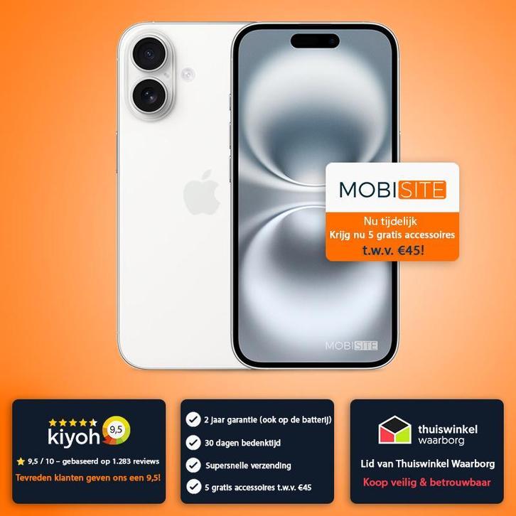 iPhone 16 256 GB - 4 Gratis Accessoires – Accu tot 100%, Telecommunicatie, Mobiele telefoons | Apple iPhone, Zonder abonnement