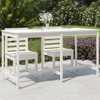 vidaXL Table de jardin blanc 203,5x90x110 cm bois massif, Neuf, Verzenden