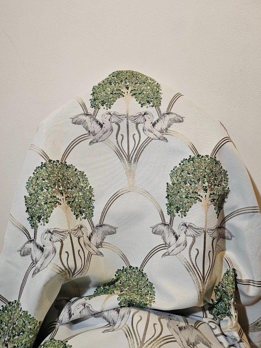 Stof Jacquard Art Nouveau met zwanen - 300x280cm - Goud -, Antiek en Kunst, Antiek | Meubels | Tafels