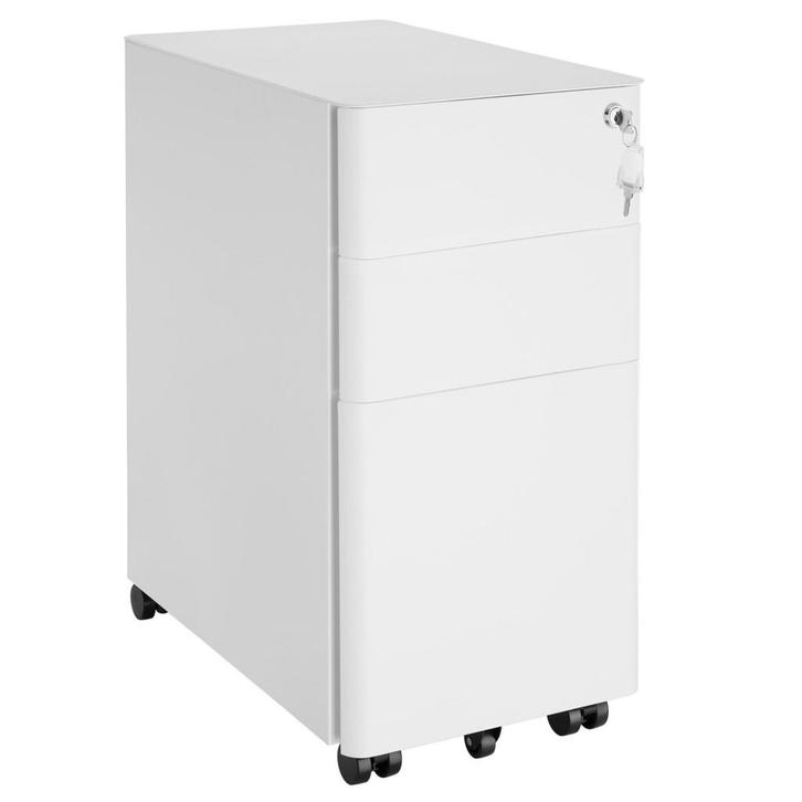 tectake Archiefkast Parvus, 2 lades, 1 hangmappenkast - wit, Huis en Inrichting, Kasten | Roldeurkasten en Archiefkasten, Verzenden