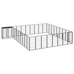 Hondenkennel 38 panelen 50x100 cm gepoedercoat staal zwart, Dieren en Toebehoren, Verzenden, Nieuw