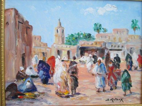 Retaux Bruno (1947) - Marché au bled vers Marrakech, Antiek en Kunst, Kunst | Schilderijen | Klassiek