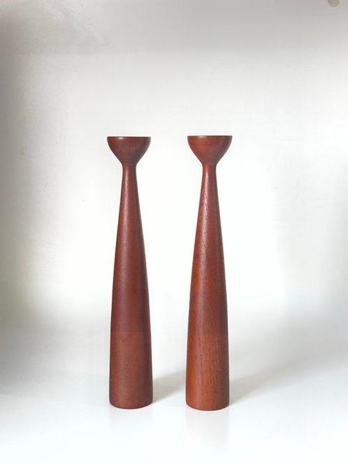 Birkerød Danmark - Erd - Kandelaar (2) - Teak, Messing, Antiek en Kunst, Antiek | Meubels | Stoelen en Sofa's
