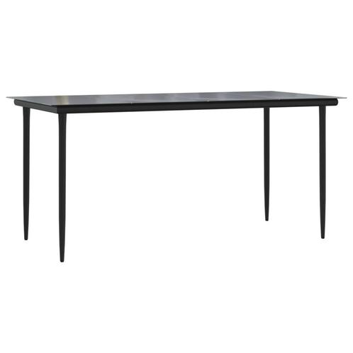 Tuintafel Zwart Glas 160cm - Retour Deal - 40% Korting!, Tuin en Terras, Tuintafels, Rechthoekig, Nieuw, Verzenden