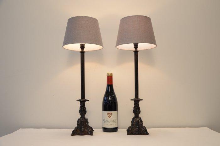 Tafellamp (2) - Set klassieke tafellampen - Metaal, Linnen, Antiek en Kunst, Curiosa en Brocante