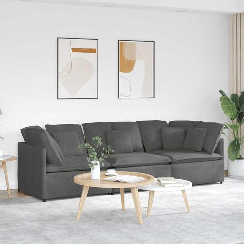 vidaXL Modulaire bank met kussens corduroy stof donkergrijs, Huis en Inrichting, Zetels | Zetels, Nieuw, Verzenden