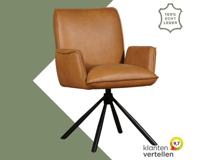 Leren draaibare eetkamerstoel Elite - Granada Sahara, Huis en Inrichting, Barkrukken, Nieuw, 1 kruk, Leer, 60 tot 90 cm, Ophalen of Verzenden