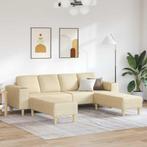 vidaXL Bankstel 3 pcs Crème Stof, Huis en Inrichting, Zetels | Zetels, Verzenden, Nieuw