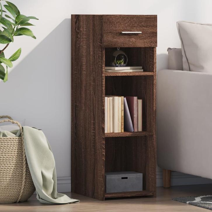 vidaXL Dressoir 30x42,5x93 cm bewerkt hout bruin eikenkleur, Huis en Inrichting, Kasten | Dressoirs, Nieuw, Verzenden