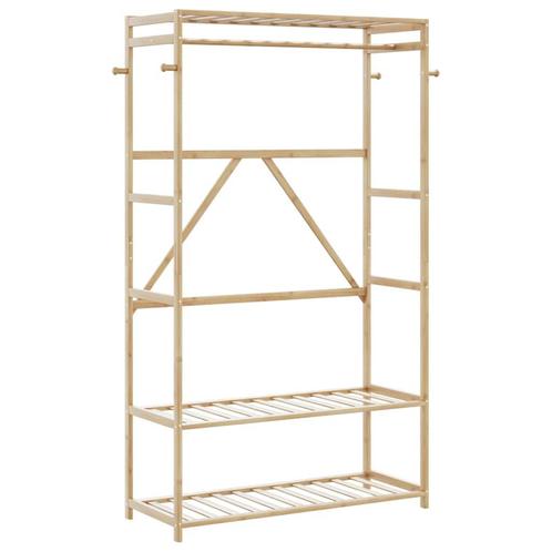 vidaXL Kledingrek met schappen 110x40x175 cm bamboe, Huis en Inrichting, Kasten | Kleerkasten, Nieuw, Verzenden