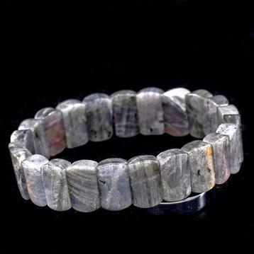 Labradorite naturelle de première qualité bracelet élastique