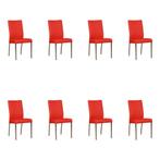 Set van 8 Leren eetkamerstoelen Comfort - Toledo Ferrari, Ophalen of Verzenden