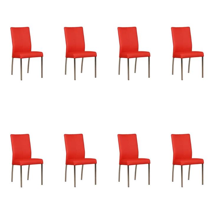Set van 8 Leren eetkamerstoelen Comfort - Toledo Ferrari, Maison & Meubles, Chaises, Enlèvement ou Envoi
