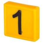Nummerblok, 1-cijferig, geel om in te schuiven (cijfer 1) -
