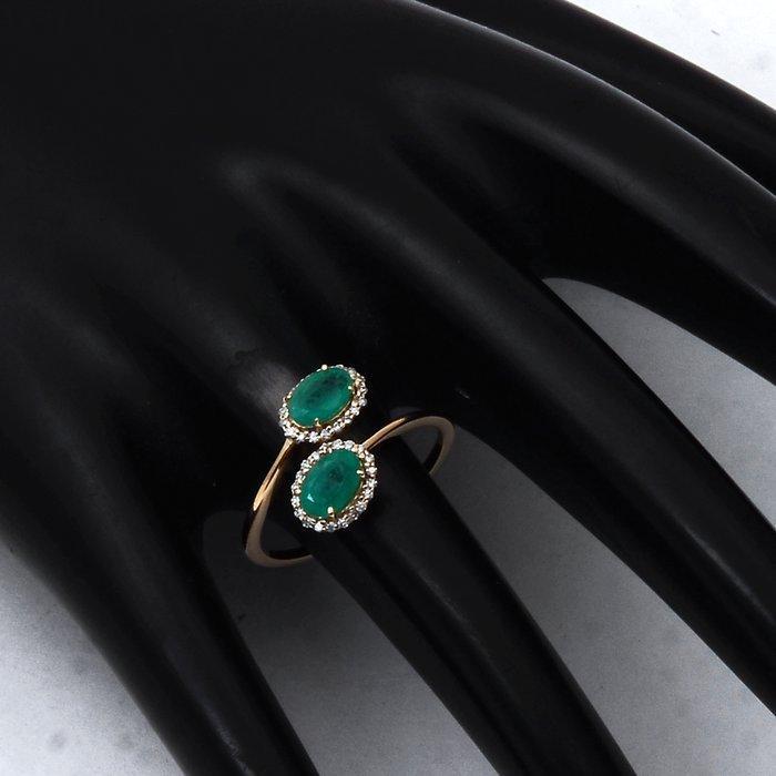 Zonder Minimumprijs - Ring - 14 karaat Geel goud - 0.98ct., Handtassen en Accessoires, Ringen