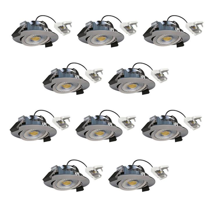 Spots inbouw Liv Inbouwspot Brushed 10 stuks, Maison & Meubles, Lampes | Autre, Envoi