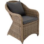 Luxe wicker fauteuil met zitkussen en rugkussen - natuur, Jardin & Terrasse, Ensembles de jardin, Verzenden