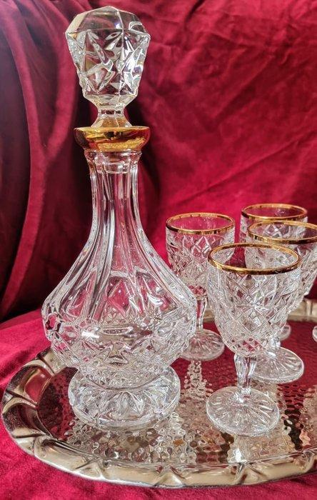 Bohemia - Drinkset (7) - Bergkristal - Bohemen, Antiek en Kunst, Antiek | Meubels | Tafels