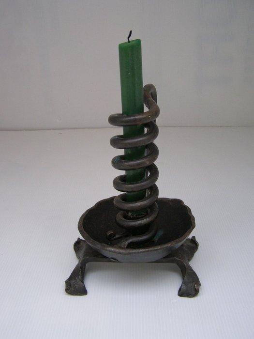 Taperstick (kleine blaker met een dunne pijp) - Smeedijzer -, Antiek en Kunst, Curiosa en Brocante