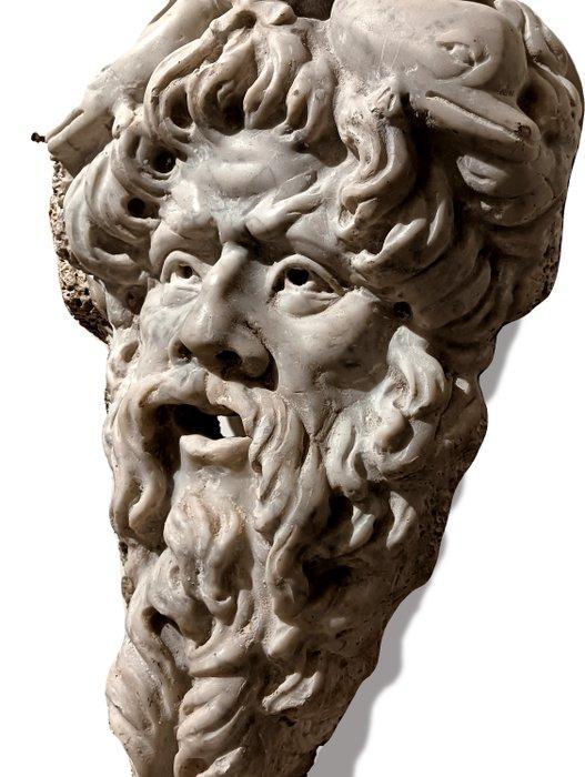 sculptuur, Maschera marina - 45 cm - Marmer, Steen, Antiek en Kunst, Antiek | Keramiek en Aardewerk