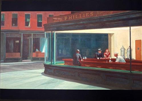 Edward Hopper - “NIGHTHAWKS, 1942”. - Jaren 1940, Antiek en Kunst, Kunst | Tekeningen en Fotografie