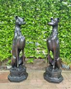 sculptuur, Luxury Greyhounds - entrance - 75 cm - Brons