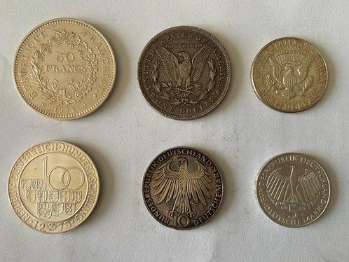 Wereld. Lot of 6 Silver coins  (Zonder Minimumprijs), Timbres & Monnaies, Monnaies | Europe | Monnaies non-euro