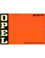 1971 OPEL MANTA INSTRUCTIEBOEKJE DUITS, Auto diversen, Handleidingen en Instructieboekjes