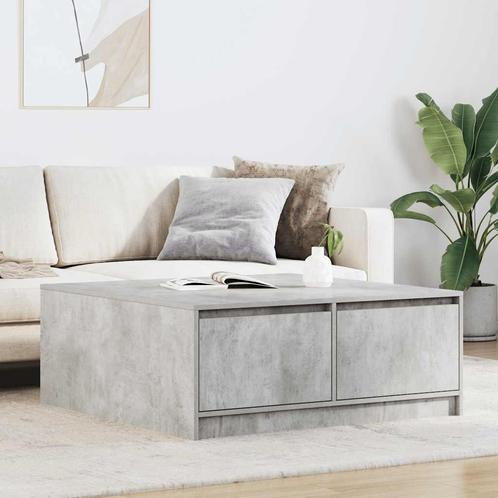 vidaXL Salontafel met lades 100x100x40 cm betongrijs, Huis en Inrichting, Tafels | Salontafels, Nieuw, Verzenden