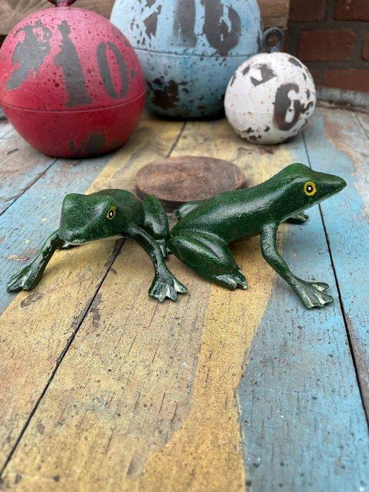 Decoratief ornament (2) - Europa - 2 Gietijzeren kikkers, Antiek en Kunst, Curiosa en Brocante