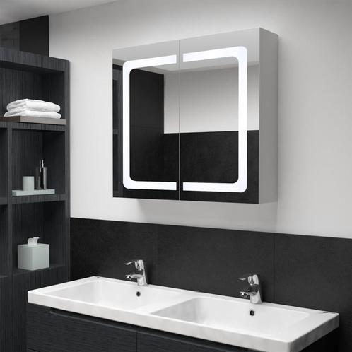 vidaXL Armoire de salle de bain à miroir LED 80x12,2x68, Maison & Meubles, Tables | Coiffeuses, Neuf, Envoi