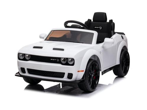 Dodge Challenger SRT, 12 volt elektrische kinderauto, Leder, Kinderen en Baby's, Speelgoed | Buiten | Accuvoertuigen, Ophalen of Verzenden