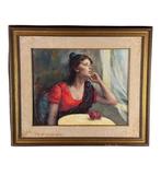 Italiaanse school (XX) - Ritratto di donna alla finestra