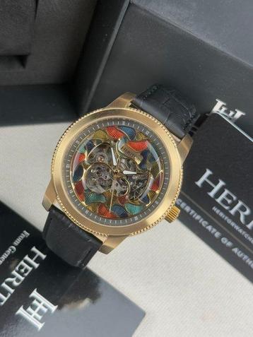 Heritor - Automatic Emmanuel Semi-Skeleton - Gold/Black -