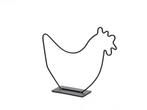 Metalen frame hen, kip op voet 29*25 cm zwart metalenframe