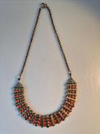 Zilver, coral - Halsketting, Antiek en Kunst