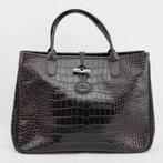 Longchamp - Crocodile-Embossed Leather Handbag - Sac à main, Nieuw