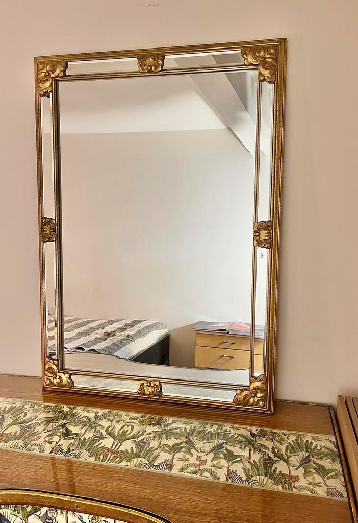 Klassieke facet geslepen DeKnudt spiegel 96x68cm, Antiek en Kunst, Antiek | Spiegels, Ophalen of Verzenden