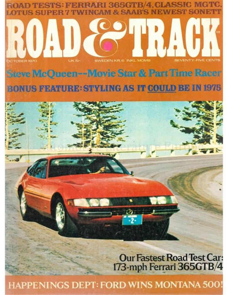 1970 ROAD AND TRACK MAGAZINE OKTOBER ENGELS, Boeken, Auto's | Folders en Tijdschriften