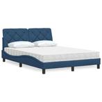 vidaXL Bed met matras stof blauw 120x200 cm, Huis en Inrichting, Slaapkamer | Bedden, Verzenden, Nieuw