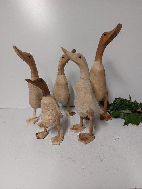 ensemble de 5 canards faits à la main en bois de bambou (5), Antiek en Kunst, Curiosa en Brocante