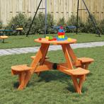 vidaXL Picknicktafel voor 4 kinderen met parasolgat rond, Tuin en Terras, Verzenden, Nieuw